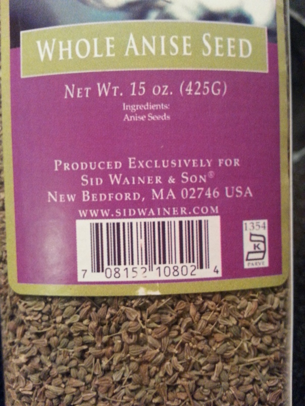 1 tablespoon whole anise seed.